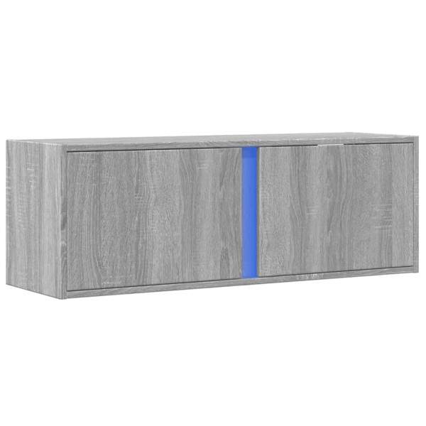 Mueble de TV de pared con luces LED gris Sonoma 100x31x35 cm M 3