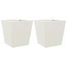Vaso/floreira de jardim 2 pcs 40x40x40 cm aço branco 2