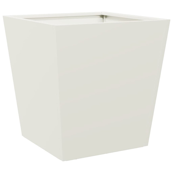 Vaso/floreira de jardim 2 pcs 40x40x40 cm aço branco M 5