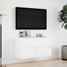Muebles de TV de pared con luces LED 2 uds blanco 41x31x45 cm 4