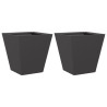 Vaso/floreira de jardim 2 pcs 30x30x30 cm aço preto 2