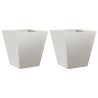 Vaso/floreira de jardim 2 pcs 30x30x30 cm aço inoxidável 2