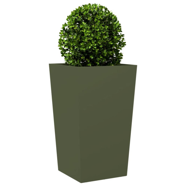 Vaso/floreira de jardim 45x45x75 cm aço verde azeitona M 3