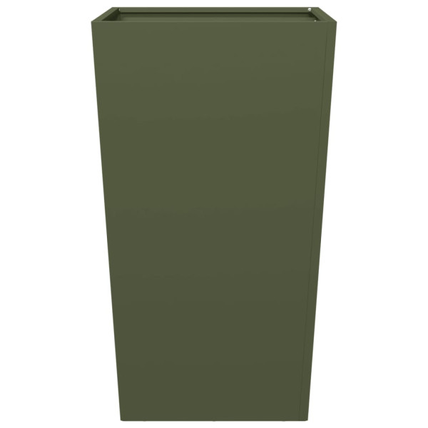 Jardinera de acero verde oliva 45x45x75 cm M 4