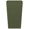 Vaso/floreira de jardim 45x45x75 cm aço verde azeitona 4