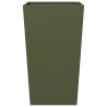 Vaso/floreira de jardim 45x45x75 cm aço verde azeitona 5