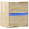 Mesa de cabeceira de parede com luzes LED carvalho sonoma 5