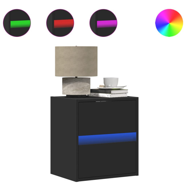 Móvel de parede para TV com luzes LED 41x31x45 cm preto M 2