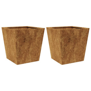 Garden Planters 2 pcs 40x40x40 cm aço resistente às intempéries H