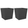 Vaso/floreira de jardim 2 pcs 50x50x50 cm aço preto 2