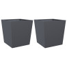 Vaso/floreira de jardim 2 pcs 50x50x50 cm aço antracite 2