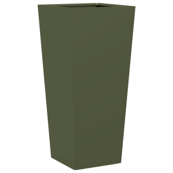 Vaso/floreira de jardim 35x35x75 cm aço verde azeitona M 2