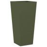 Vaso/floreira de jardim 35x35x75 cm aço verde azeitona 2