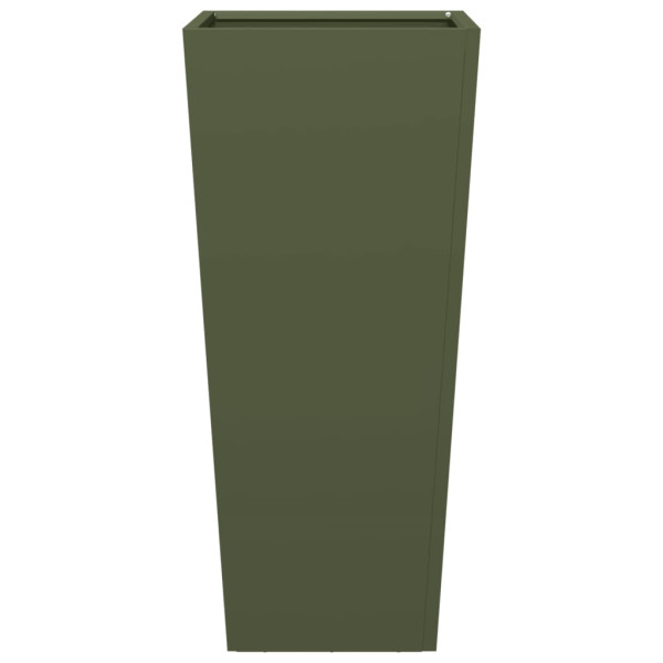Vaso/floreira de jardim 35x35x75 cm aço verde azeitona M 4