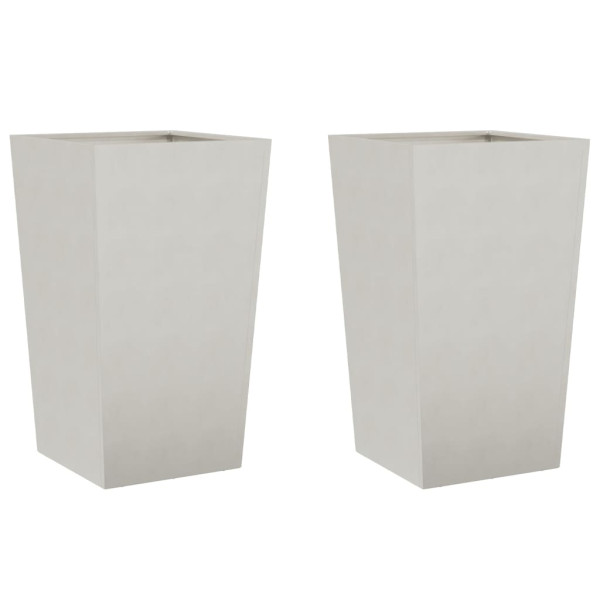 Vaso/floreira de jardim 2 pcs 45x45x75 cm aço inoxidável M 2
