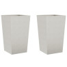 Vaso/floreira de jardim 2 pcs 45x45x75 cm aço inoxidável 2