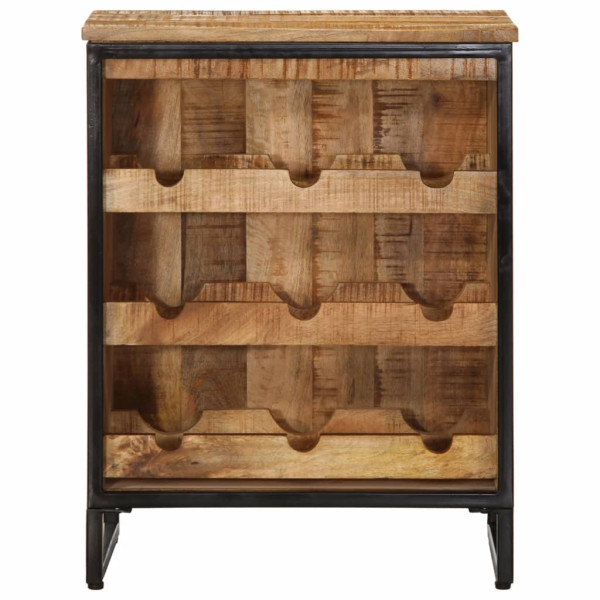 Botellero para 9 botellas madera maciza mango 55x33x70 cm M 2