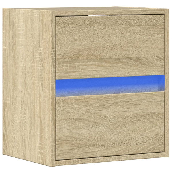 Mueble de TV de pared con luces LED roble Sonoma 41x31x45 cm M 3