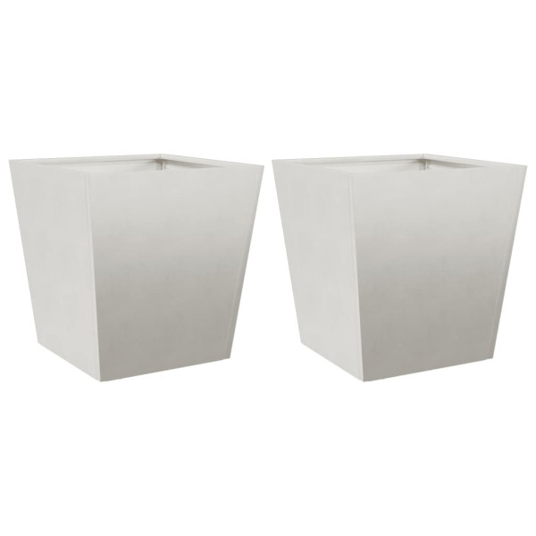 Vaso/floreira de jardim 2 pcs 40x40x40 cm aço inoxidável M 2