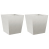 Vaso/floreira de jardim 2 pcs 40x40x40 cm aço inoxidável 2