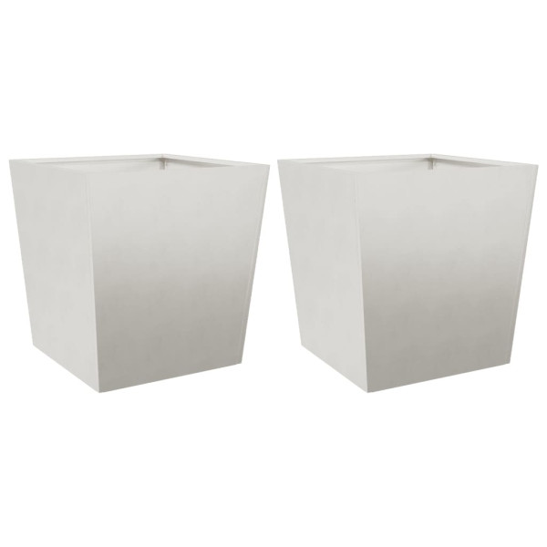 Vaso/floreira de jardim 2 pcs 50x50x50 cm aço inoxidável M 2