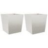 Vaso/floreira de jardim 2 pcs 50x50x50 cm aço inoxidável 2