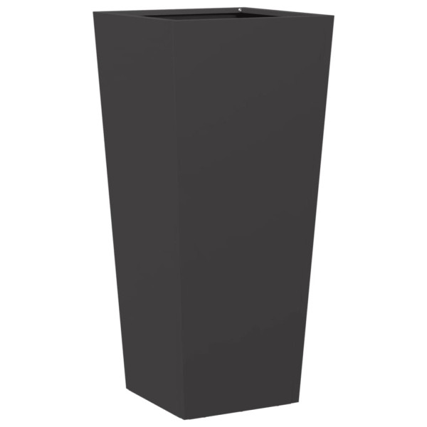Vaso/floreira de jardim 35x35x75 cm aço preto M 2