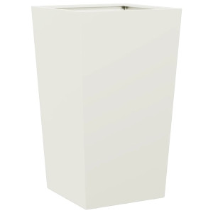 Vaso/floreira de jardim 45x45x75 cm aço branco H