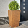 Garden Planters 2 pcs 45x45x75 cm aço resistente às intempéries 1