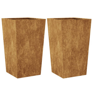 Garden Planters 2 pcs 45x45x75 cm aço resistente às intempéries H