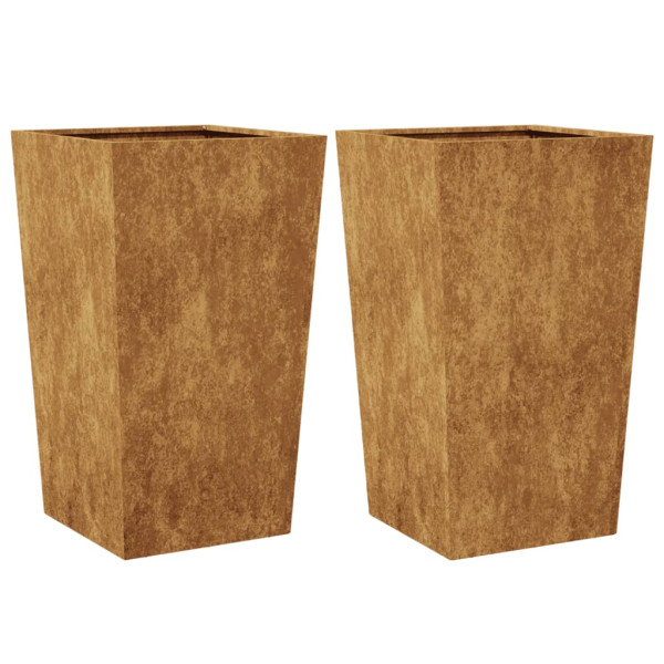 Garden Planters 2 pcs 45x45x75 cm aço resistente às intempéries M 2