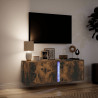 Móvel de parede p/ TV c/ luzes LED 100x31x35 cm carvalho fumado 5
