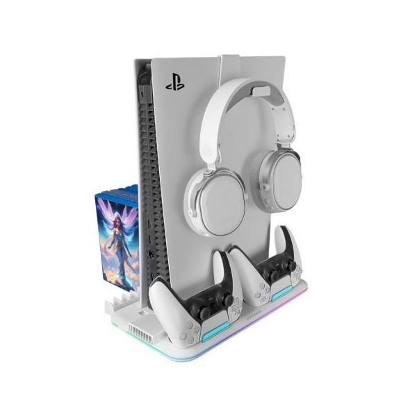 Soporte multifunción rgb para ps5 mars gaming mps5-b2/ blanco M 4