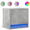 Mesitas de noche de pared con luces LED 2 uds gris hormigón 2