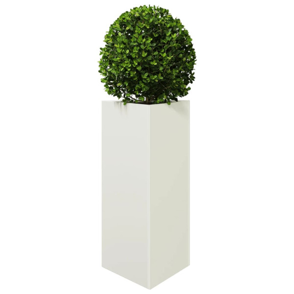 Vaso/floreira de jardim triangular 40x34.5x70 cm aço branco M 3