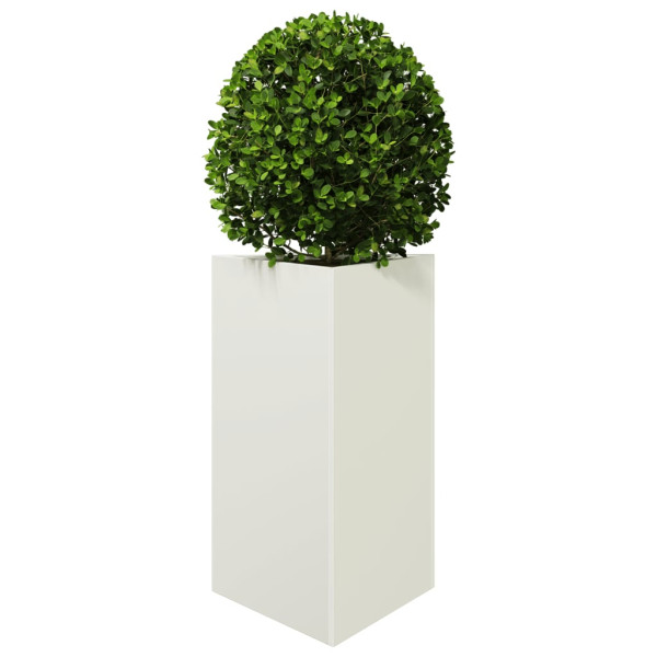 Vaso/floreira de jardim triangular 50x43x75 cm aço branco M 3