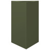 Vaso/floreira triangular 2 pcs 50x43x75 cm aço verde-azeitona 5