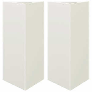 Jardineras triangulares 2 uds acero blanco 40x34.5x70 cm H