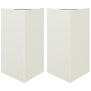 Jardineras triangulares 2 uds acero blanco 50x43x75 cm H