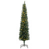 Árbol de Navidad artificial estrecho con 300 LEDs 180 cm 2