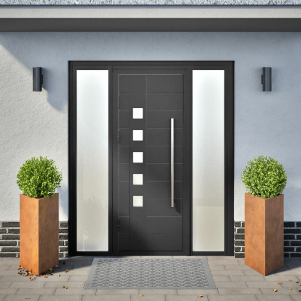 Vaso/floreira 2 pcs triangular 40x40x75 cm aço intempéries M 3