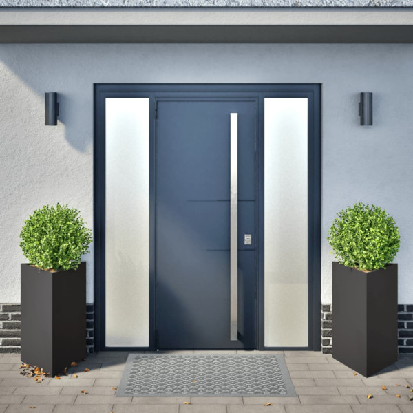 Jardineras triangulares 2 uds acero negro 50x43x75 cm M 3