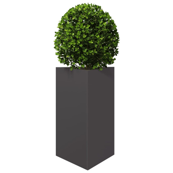 Jardineras triangulares 2 uds acero negro 50x43x75 cm M 4