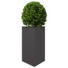 Jardineras triangulares 2 uds acero negro 50x43x75 cm 4