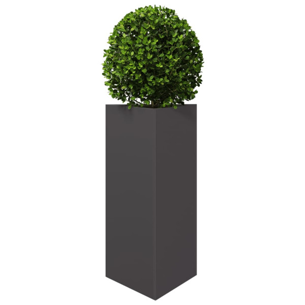 Jardineras triangulares 2 uds acero negro 40x34.5x70 cm M 4