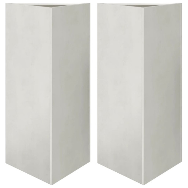 Vaso/floreira 2 pcs triangular 40x40x75 cm aço inoxidável M 2