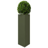 Vaso/floreira jardim triangular 30x26x75 cm aço verde-azeitona 3