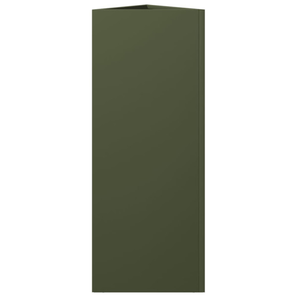 Vaso/floreira jardim triangular 30x26x75 cm aço verde-azeitona M 5