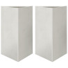 Vaso/floreira 2 pcs triangular 50x43x75 cm aço inoxidável 2