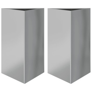 Vaso/floreira jardim 2pcs triangular 50x43x75cm aço galvanizado H